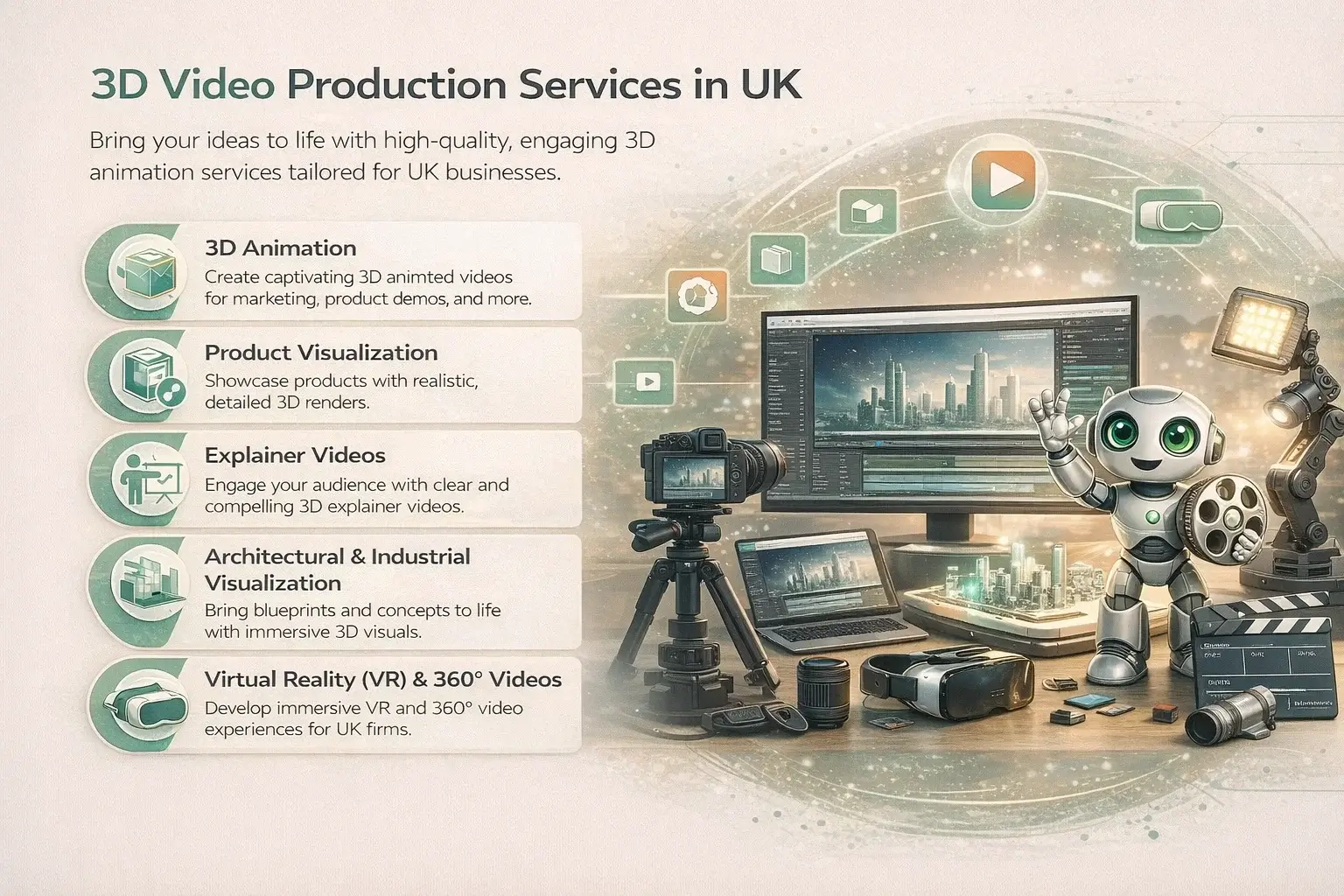 3D Video Production Illustration