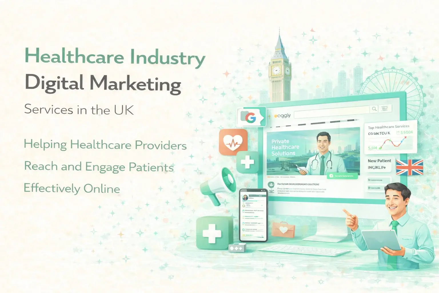 Healthcare Digital Marketing Services Illustration