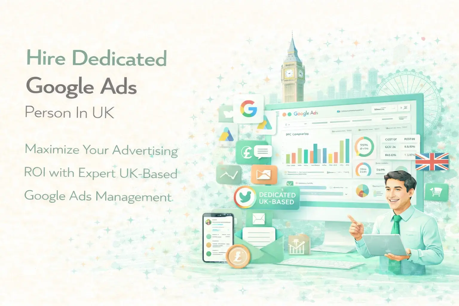 Hire Dedicated Google Ads Person Illustration