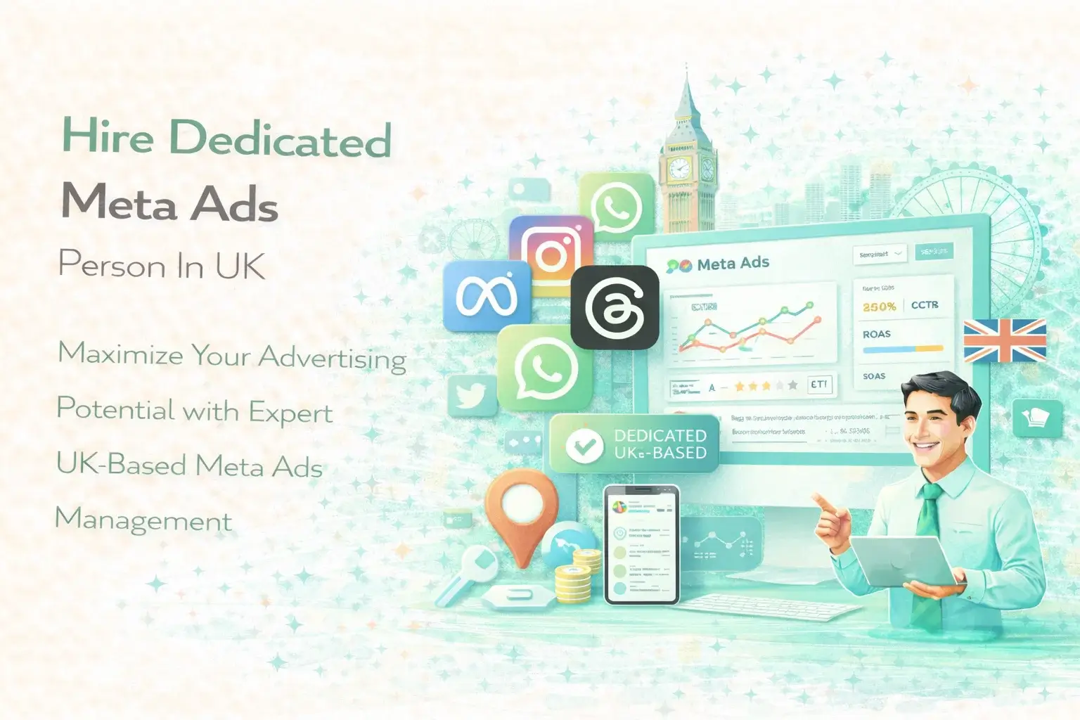 Hire Dedicated Meta Ads Person Illustration