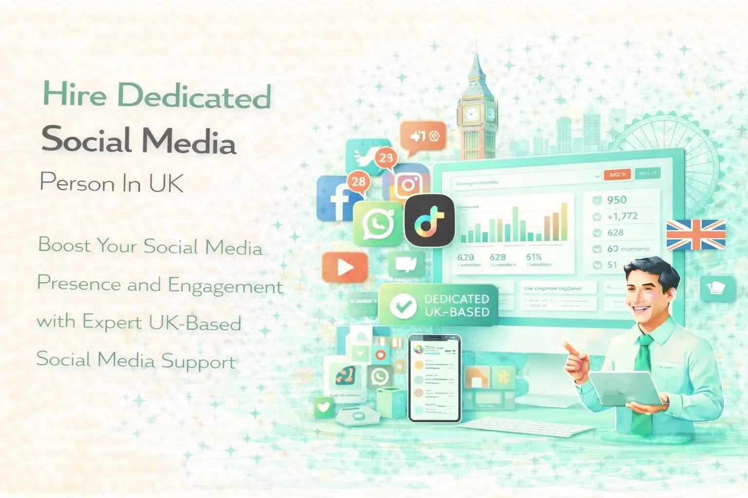 Hire Dedicated Social Media Expert Illustration