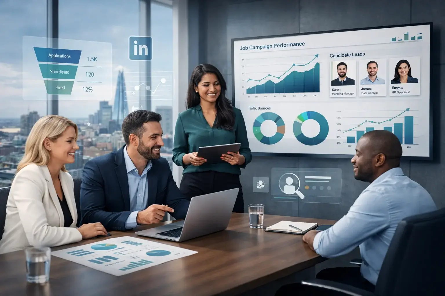 Human Resources and Recruitment Digital Marketing Illustration