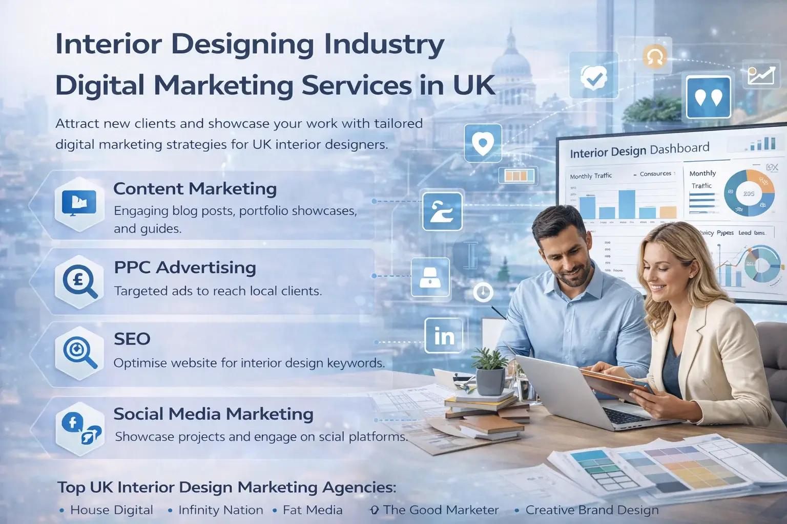 Interior Designing Digital Marketing Illustration