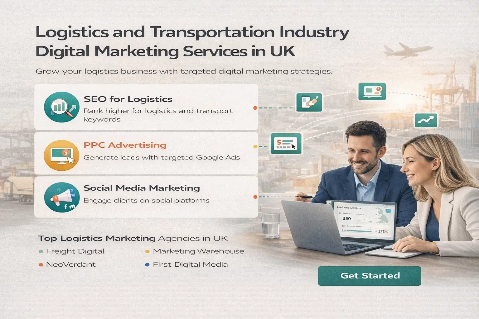 Logistics and Transportation Digital Marketing Illustration