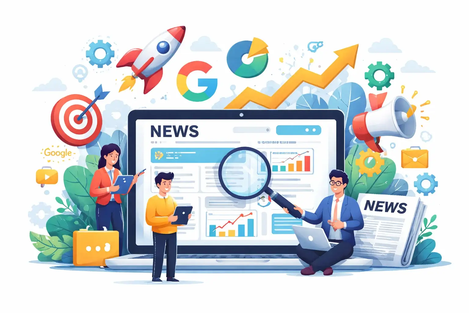 News SEO Services Illustration