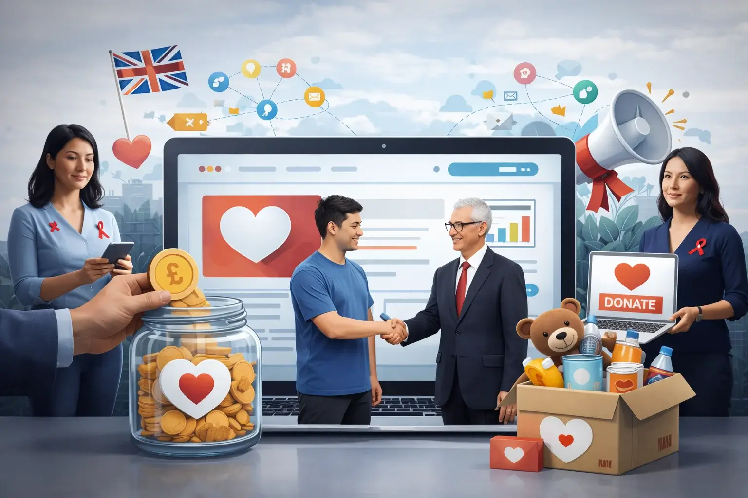 Non-profit and Charity Digital Marketing Illustration