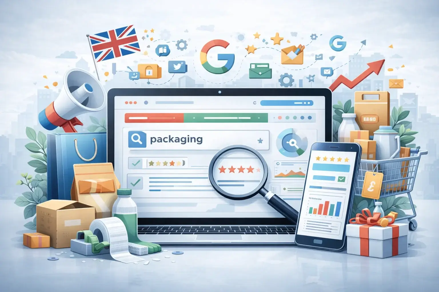Packaging Industry Digital Marketing Illustration