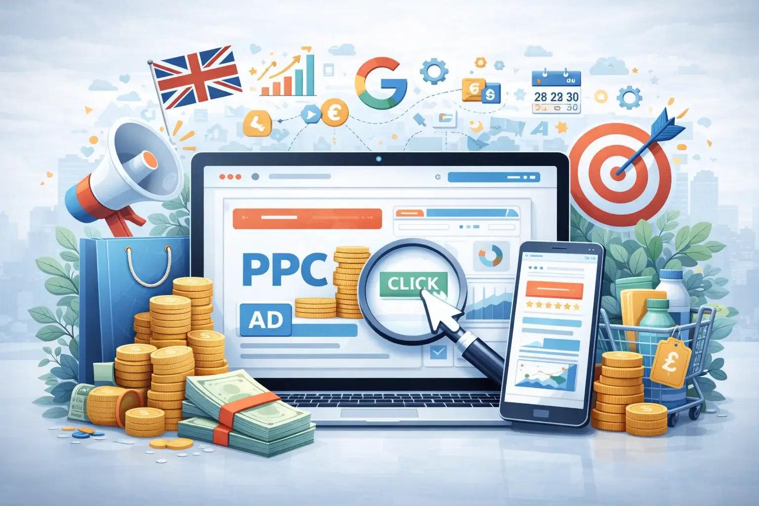 Pay Per Click Marketing Services Illustration