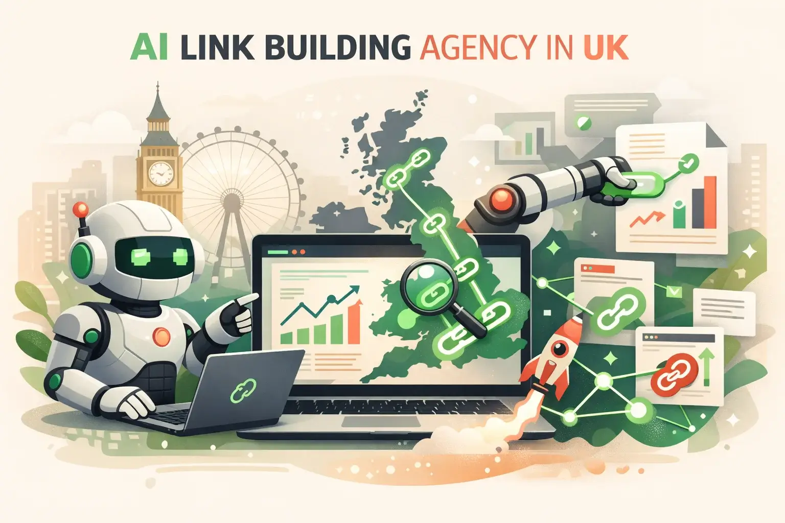 AI Link Building Illustration