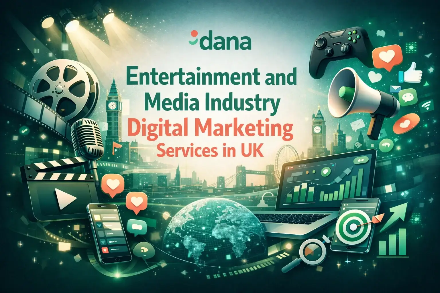 Entertainment and Media Digital Marketing Illustration