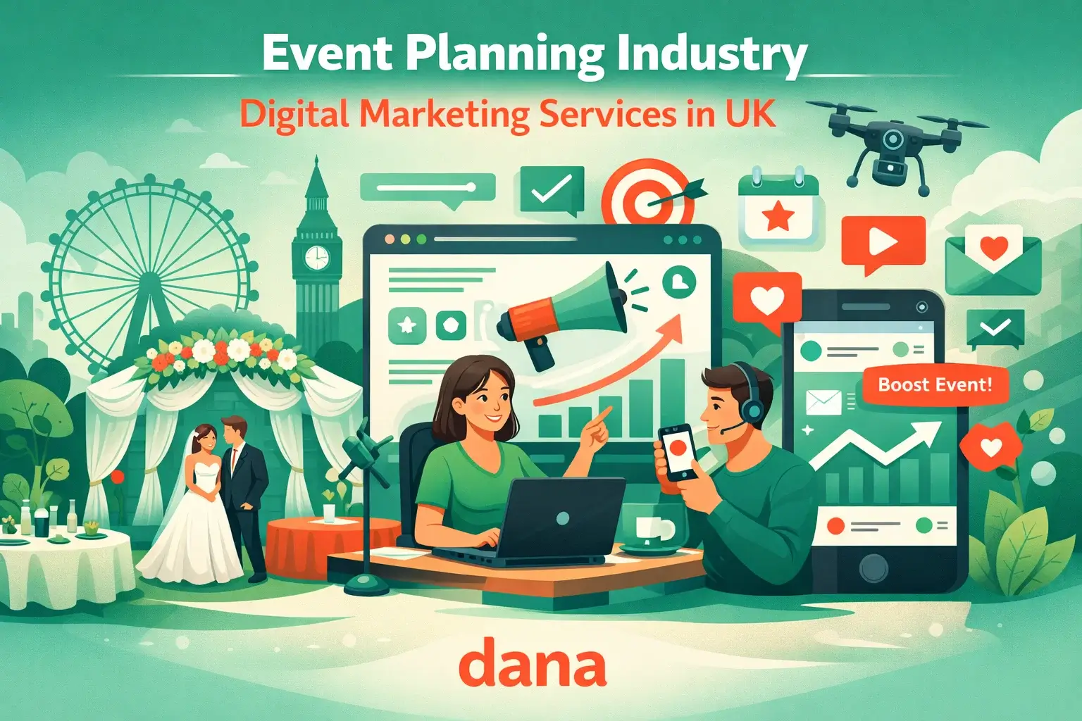 Event Planning Digital Marketing Illustration