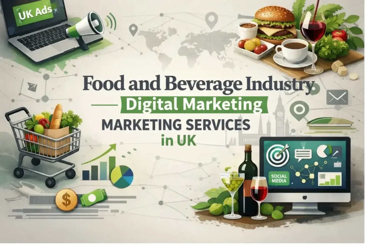 Food and Beverage Digital Marketing Illustration