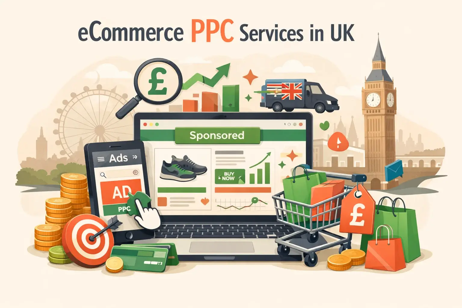 eCommerce PPC Services Illustration